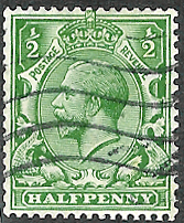 SG297var 1913 1/2d Deep Green Wmk. Multiple Cypher used.